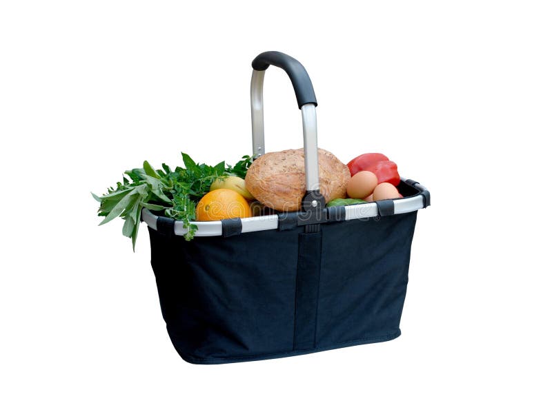 Cesta de compra isolada foto de stock Cesta de compra isolada foto de stock