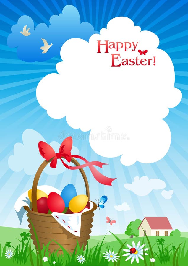 Cesta de Easter ilustração royalty free
