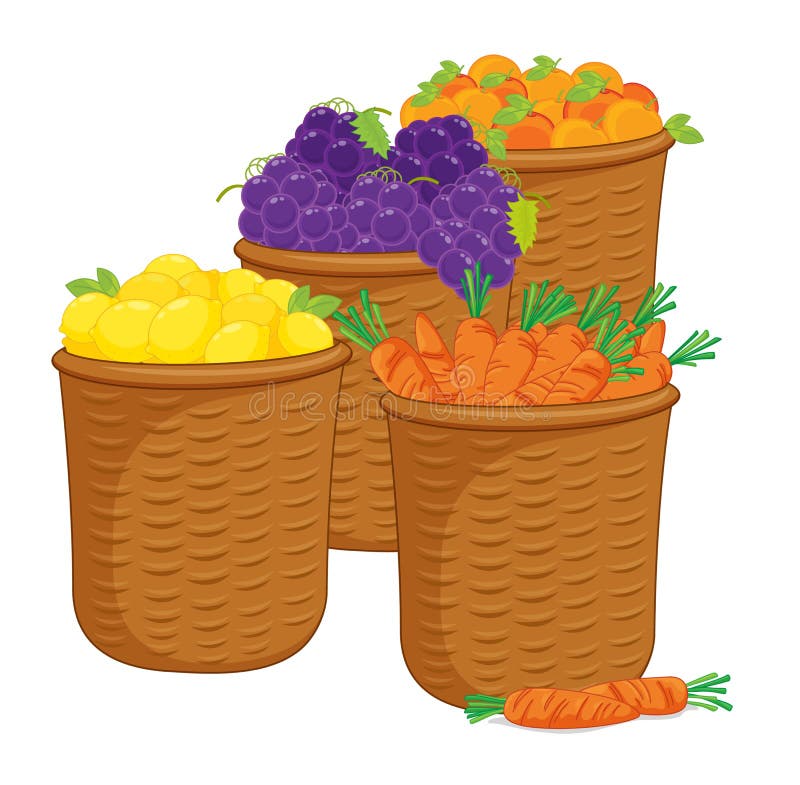 Cestini dell'alimento illustrazione vettoriale Cestini dell'alimento illustrazione vettoriale