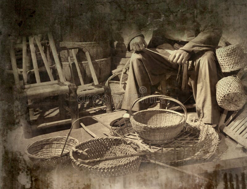 Cestino di vimini fotografie stock