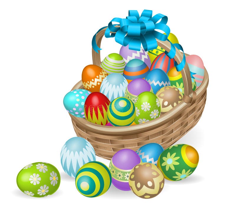 Cestino verniciato Colourful delle uova di Pasqua royalty illustrazione gratis