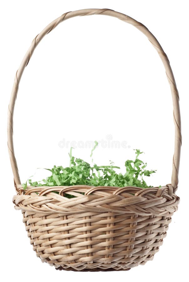 Cesto di Pasqua vuoto con erba verde immagini stock