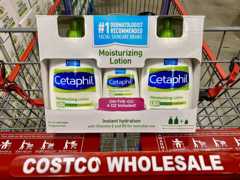Cetaphil Moisturizing Lotion in Costco Cart Editorial Stock Image
