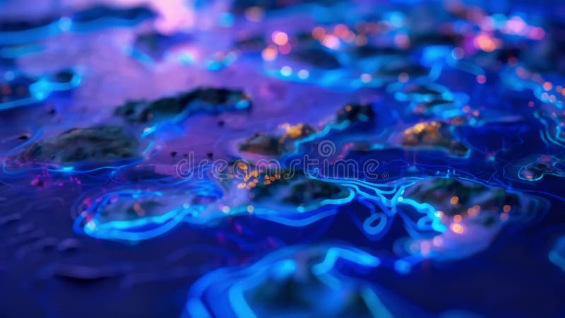 Cette vue closeup présente une table bleue et noire aux motifs et textures complexes illustration stock