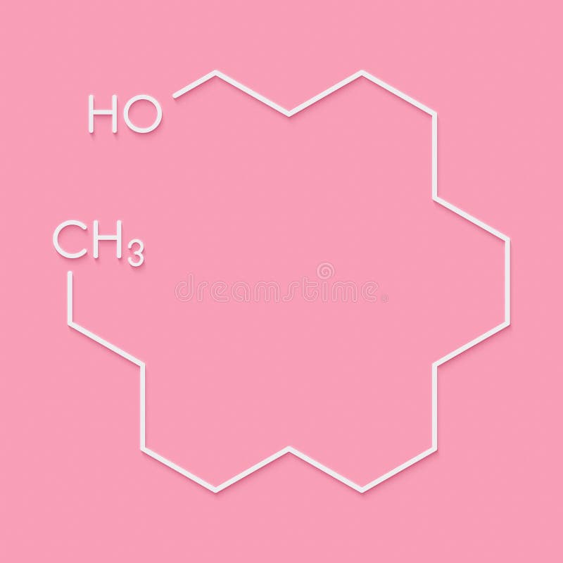 Stearyl Alcohol Molecule Constituent Cetostearyl Alcohol Stock