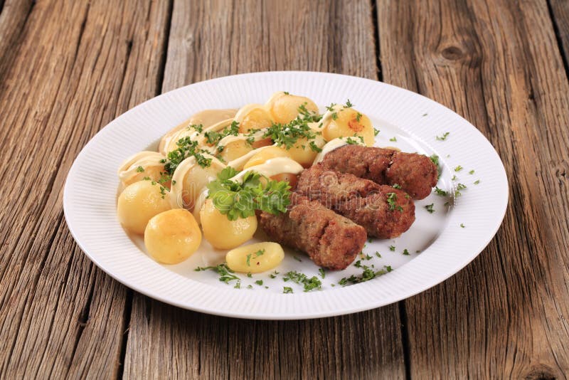 Cevapcici and potatoes