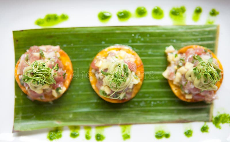 Ceviche på smällare arkivfoton Ceviche på smällare arkivfoton