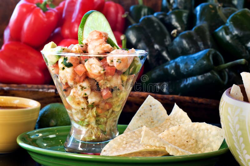 Ceviche tortilla τσιπ στοκ εικόνες με δικαίωμα ελεύθερης χρήσης