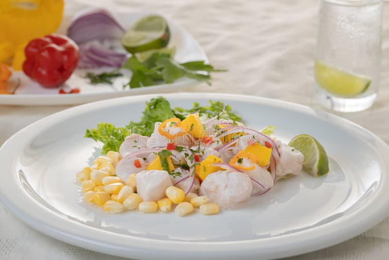 Ceviche, Typical Fishbased Dish of Peruvian Cuisine on Light