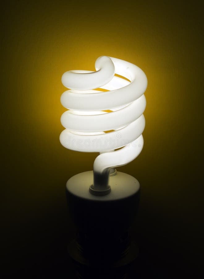 CFL Compact Flourescent Lamp, Ecofriendly Light Bulb Stock Image Image of yellow, modern
