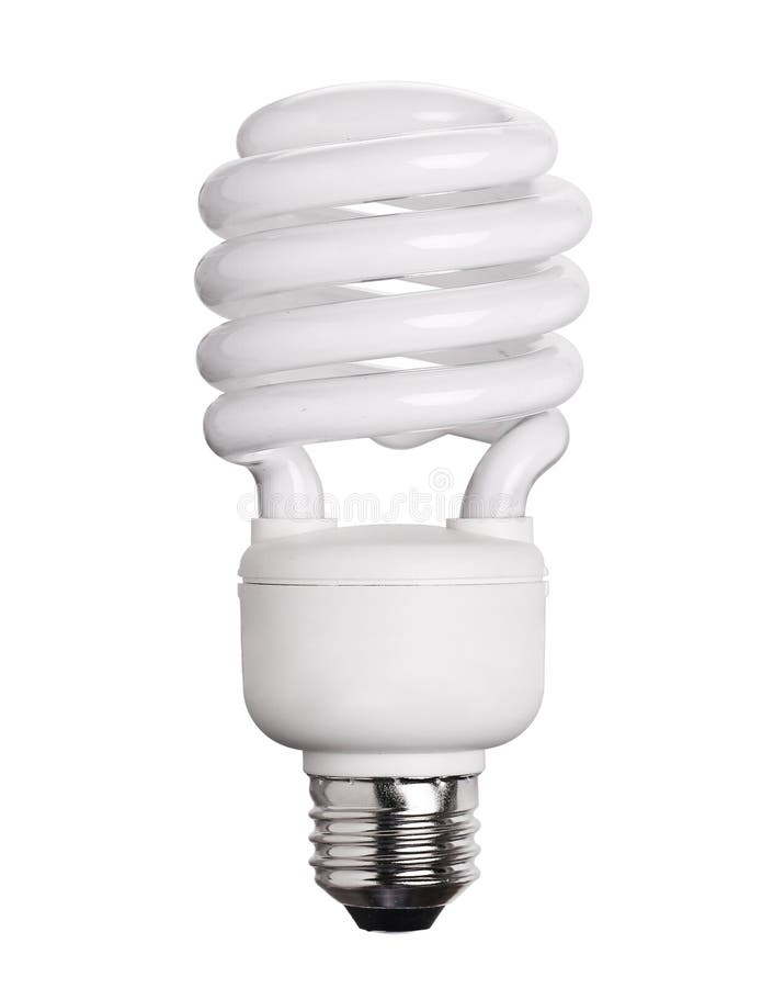 CFL Fluorescencyjna żarówka odizolowywająca na bielu