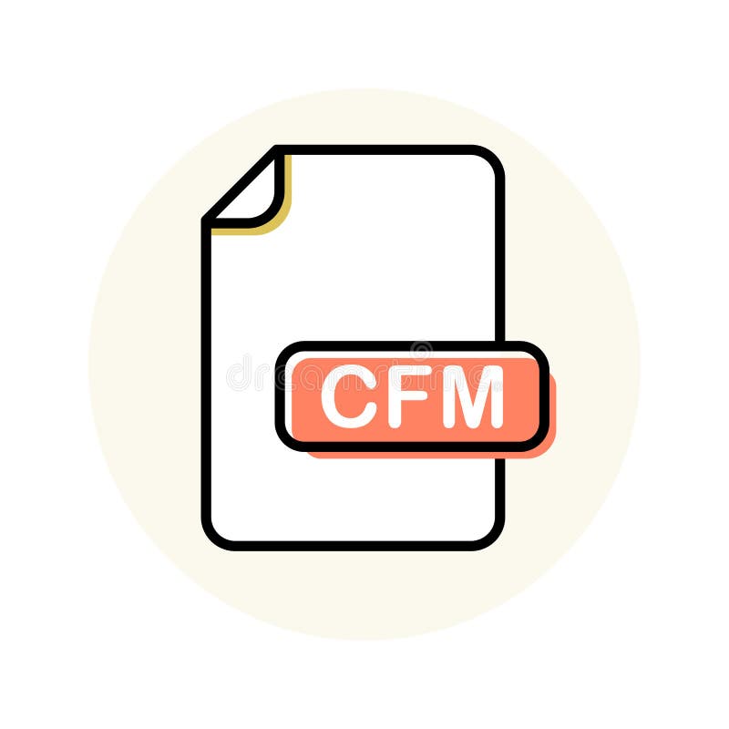 CFM file format, extension color line icon. Vector illustration