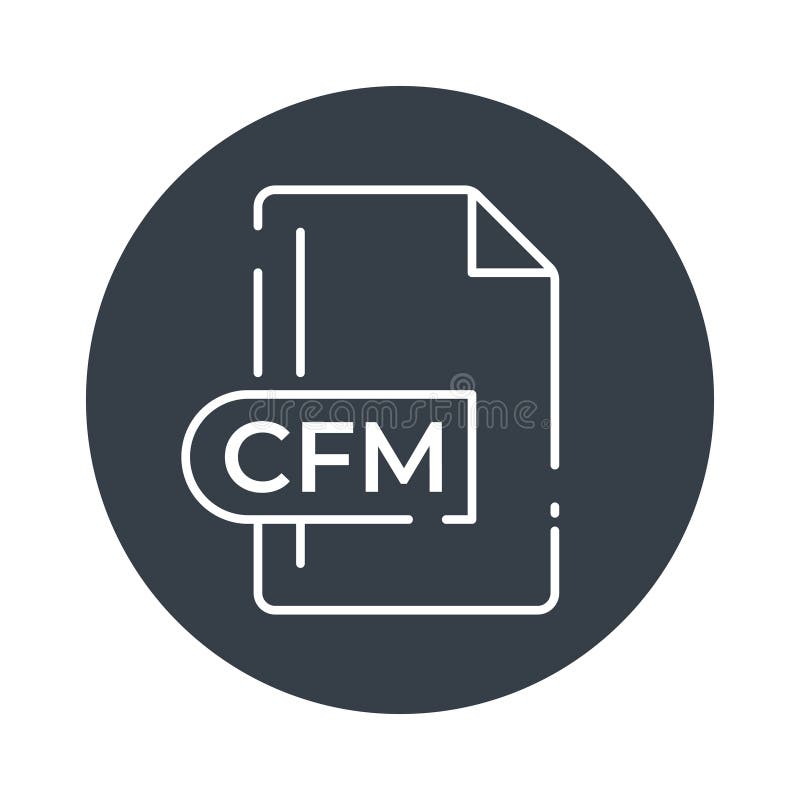 CFM File Format Icon. CFM extension filled icon.