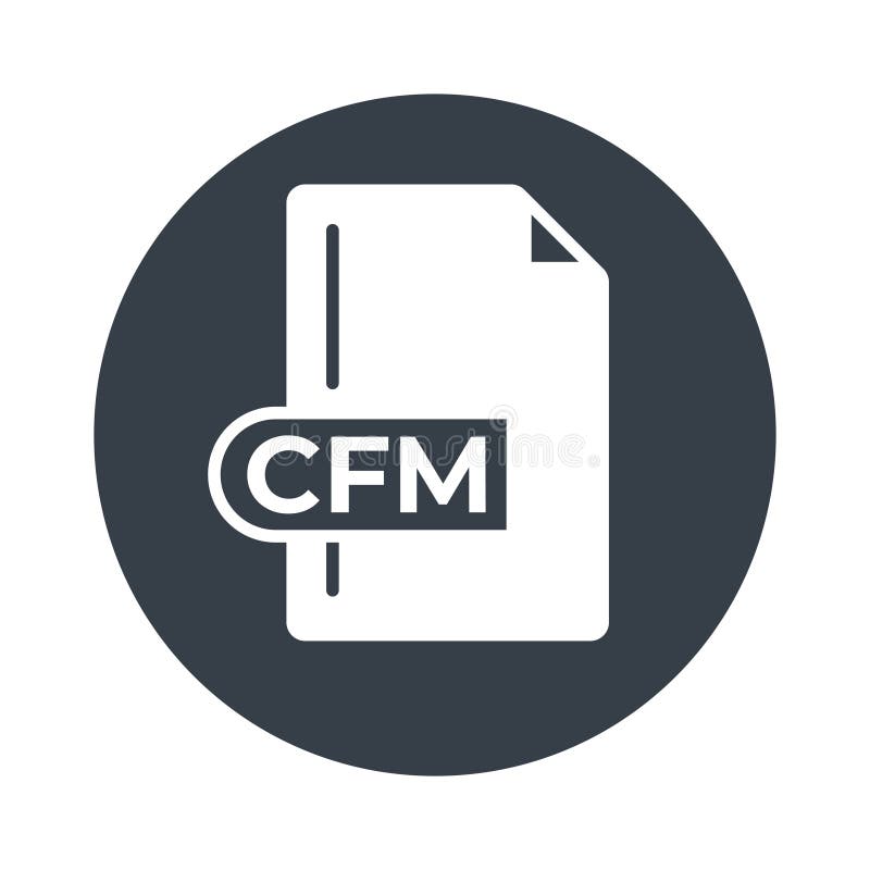 CFM File Format Icon. CFM extension filled icon.