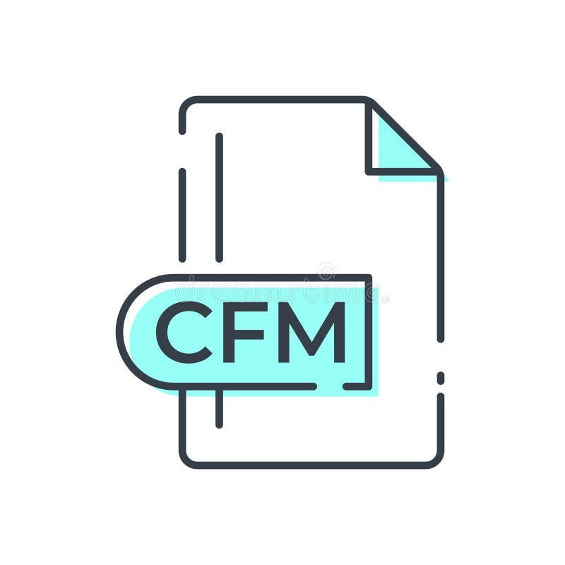 CFM File Format Icon. CFM extension filled icon.