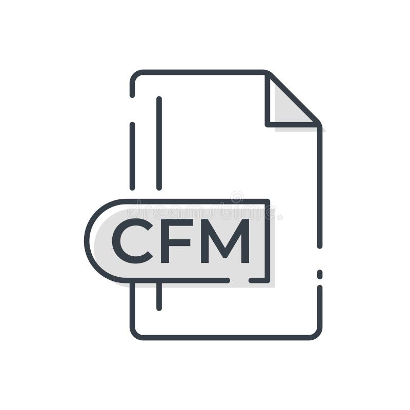 CFM File Format Icon. CFM extension line icon.