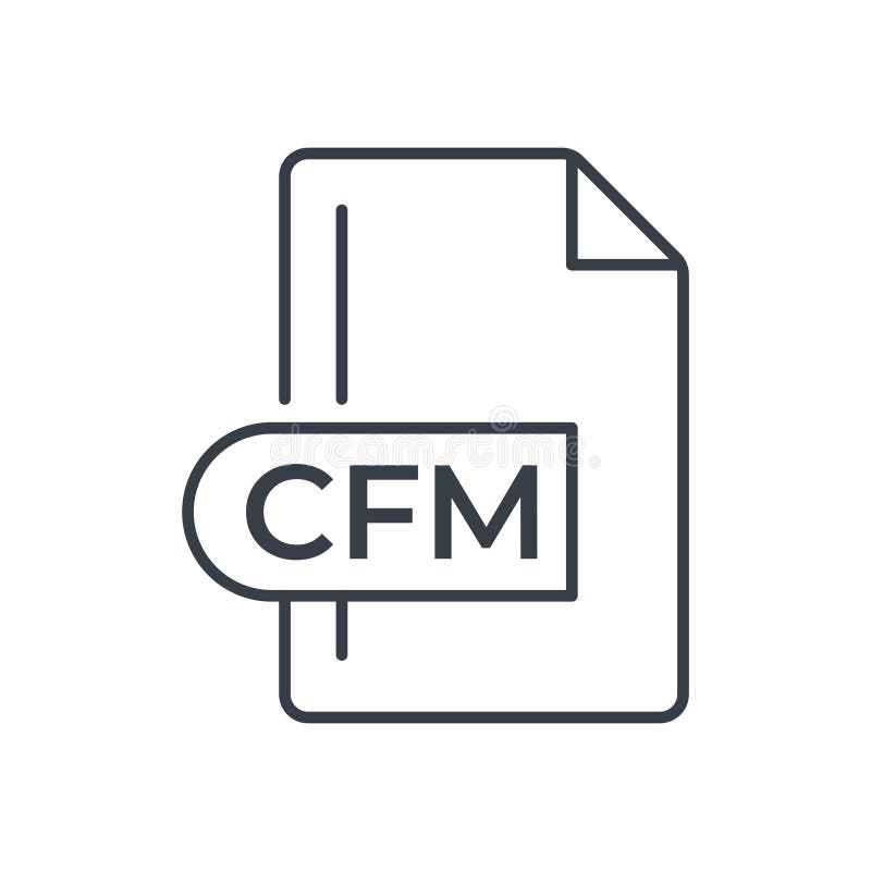 CFM File Format Icon. CFM extension line icon.