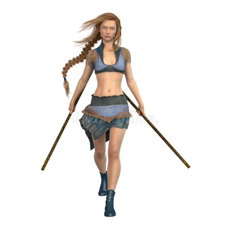 Female Figure with a Fantasy Vampire Hunter Outfit Stock Illustration -  Illustration of myth, mystery: 213296682