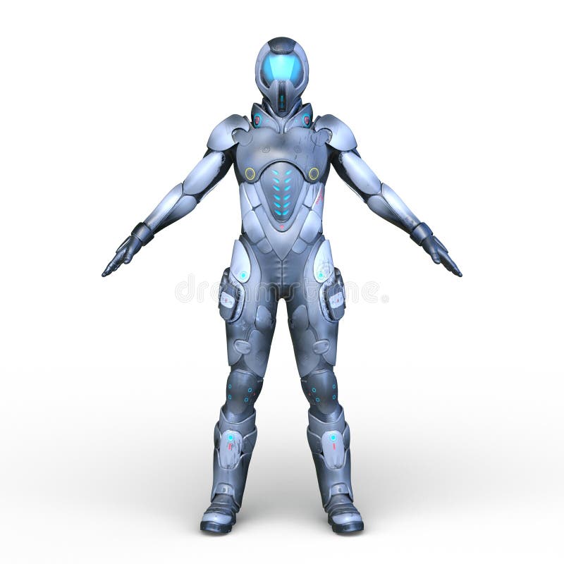 CG 3D de ciberhombre ilustración del vector