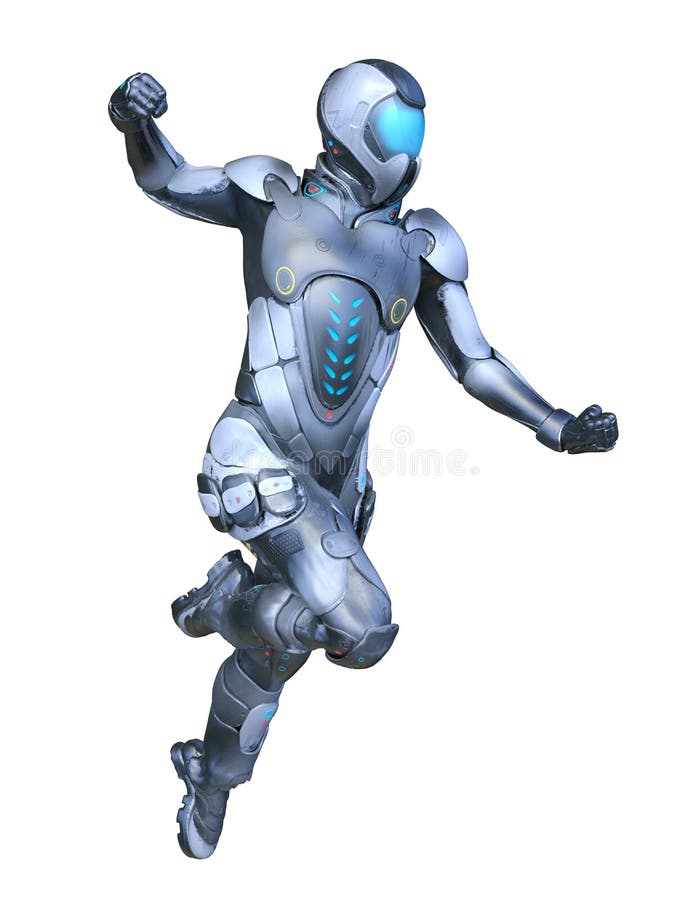 CG 3D de ciberhombre stock de ilustración