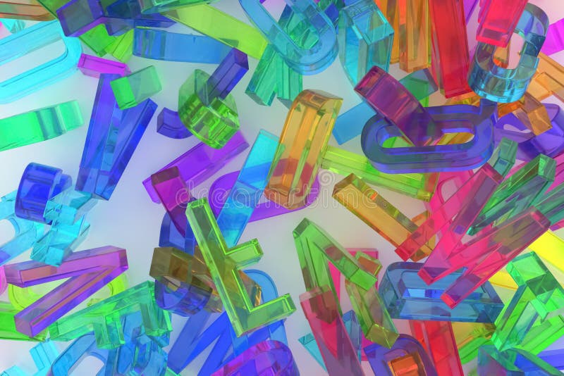 Abstract CGI Typography, Alphabet, Letter of ABC. Wallpaper for Stock