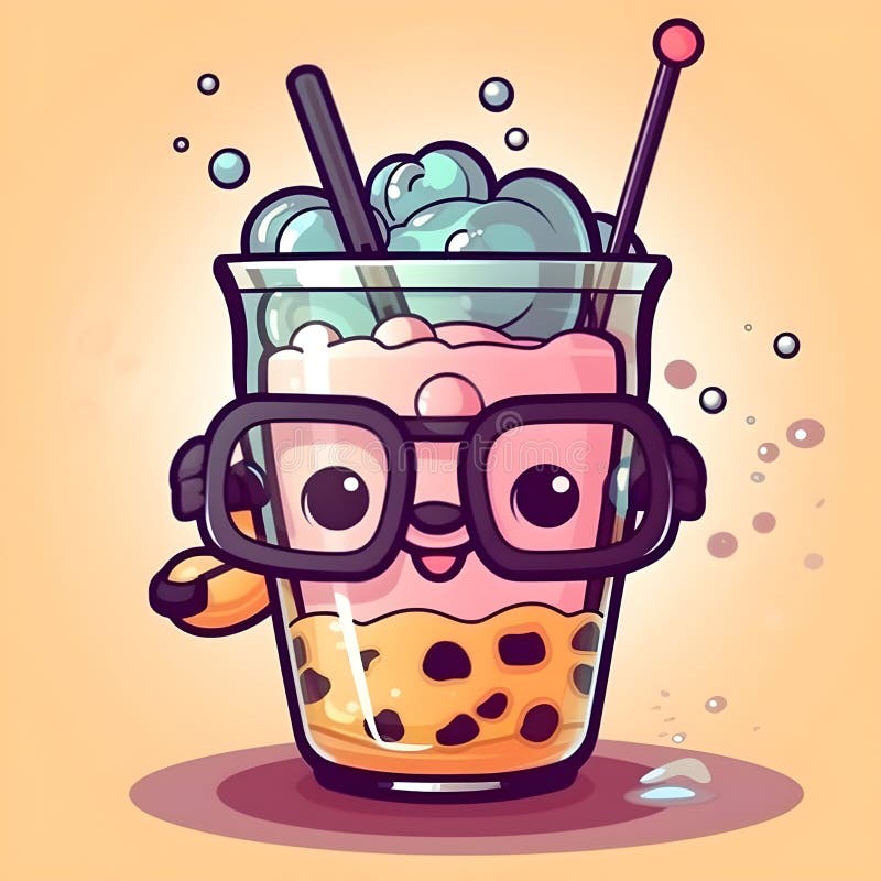 Fofo Kawaii Bubble Tea Bebe Personagens De Desenho Animado