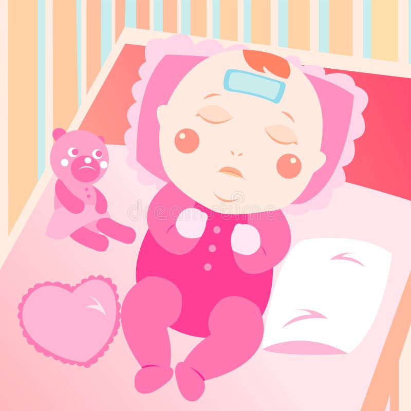 Bebe Malade Illustration De Vecteur Illustration Du Malpropre