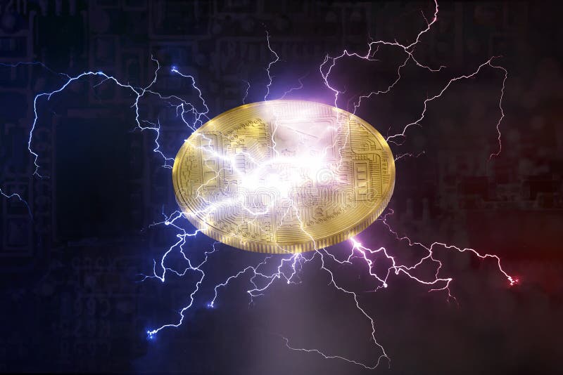 Cha сети молнии валюты Bitcoin или Altcoin цифровое секретное стоковая фотография rf Cha сети молнии валюты Bitcoin или Altcoin цифровое секретное стоковая фотография rf