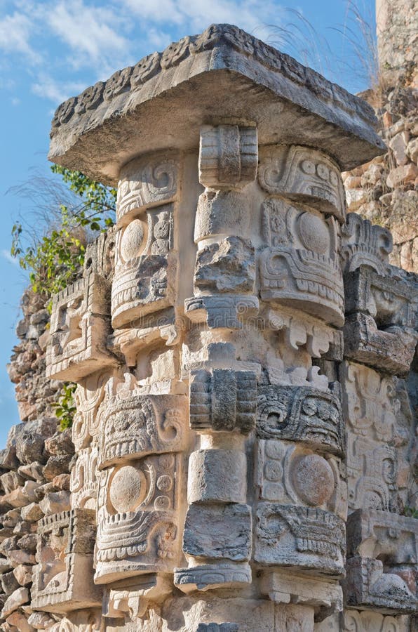 Chaac statue in Palace of the Masks in Kabah, Yucatan, Mexico stock photos Chaac statue in Palace of the Masks in Kabah, Yucatan, Mexico stock photos