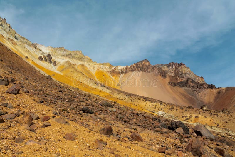 Chachani volcano in Peru desert high mountains of Altiplano