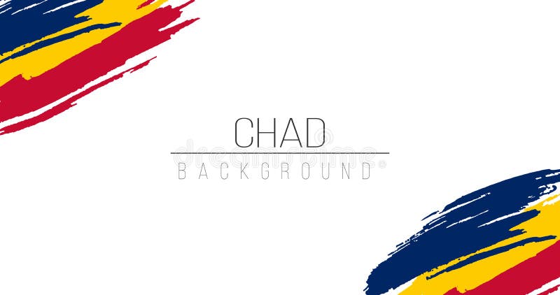 Chad flag brush style background with stripes. Stock vector illustration isolated on white background vector illustration
