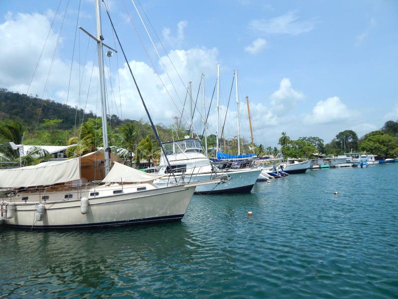 Yachts and Sailing Boats in a Marina in Chaguaramas, Trinidad