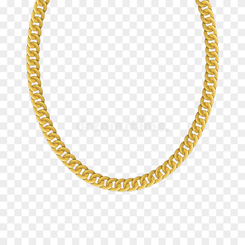 Gold chain isolated. Vector necklace