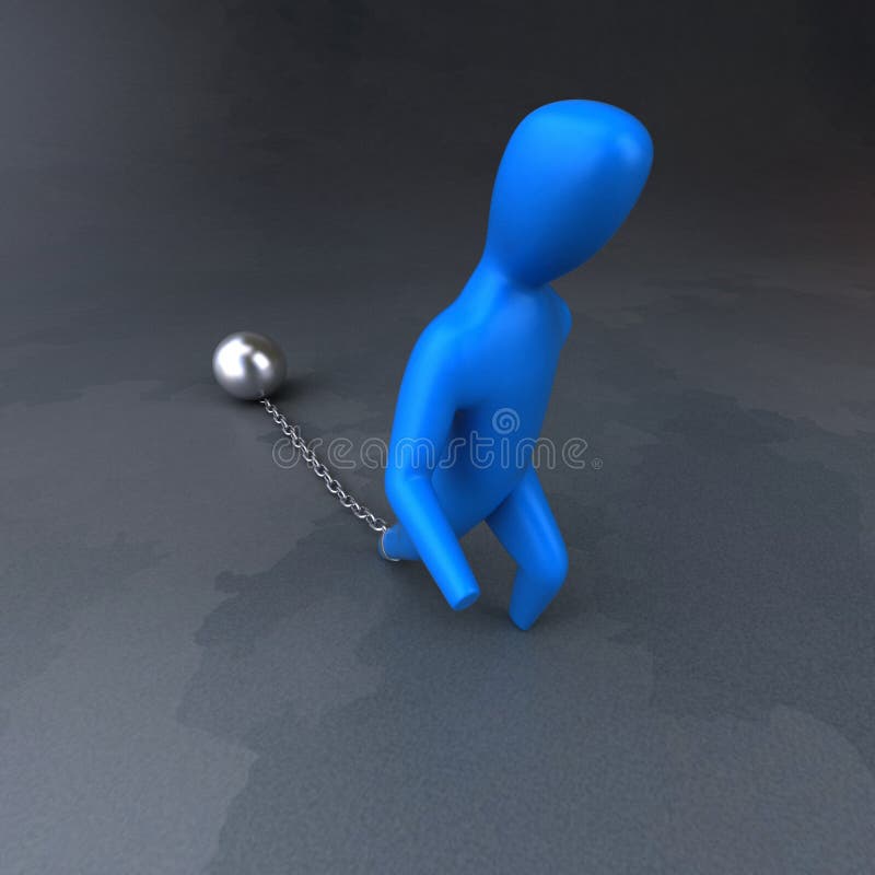Chain and Ball 3D Illustration Stock Illustration Illustration of