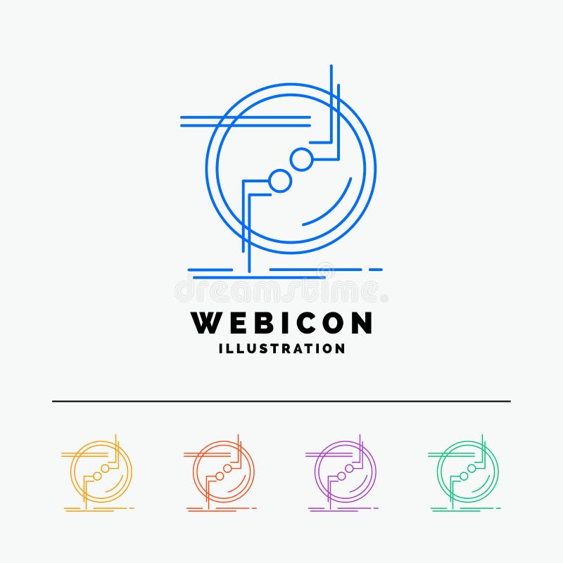 Chain, connect, connection, link, wire 5 Color Line Web Icon Template isolated on white. Vector illustration vector illustration