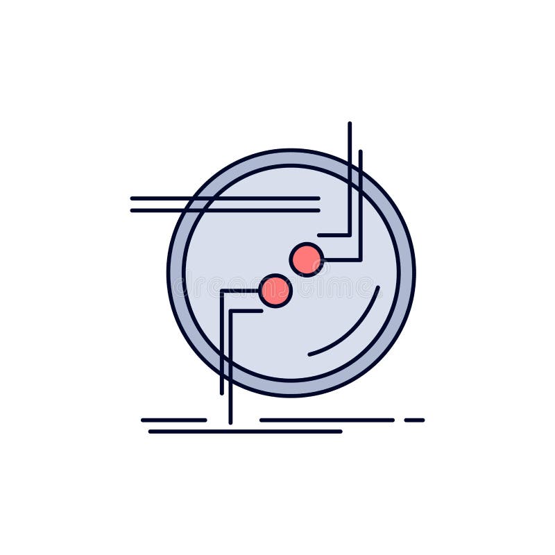 Chain, connect, connection, link, wire Flat Color Icon Vector royalty free illustration