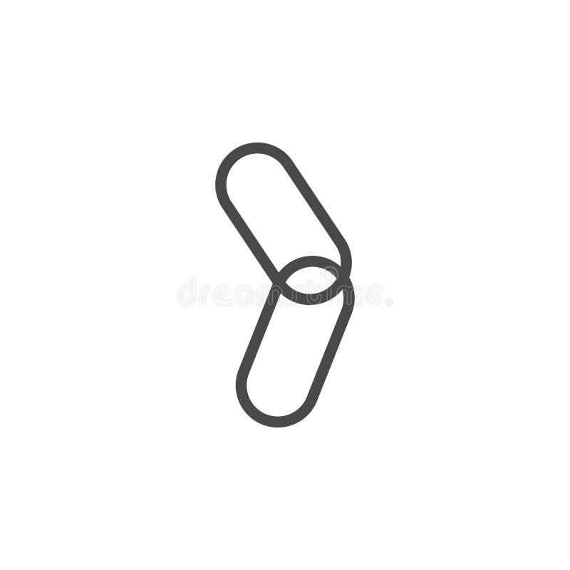 Chain, connect, link vector icon. Multimedia minimalist outline vector icon royalty free illustration