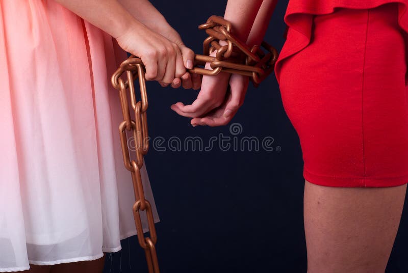 Angry Chains Girl stock image. Image of mean, chained 12874367