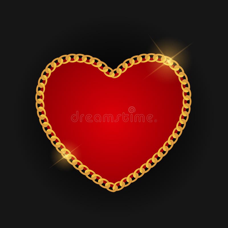 Chain Heart Love Background. Vector Illustration royalty free illustration