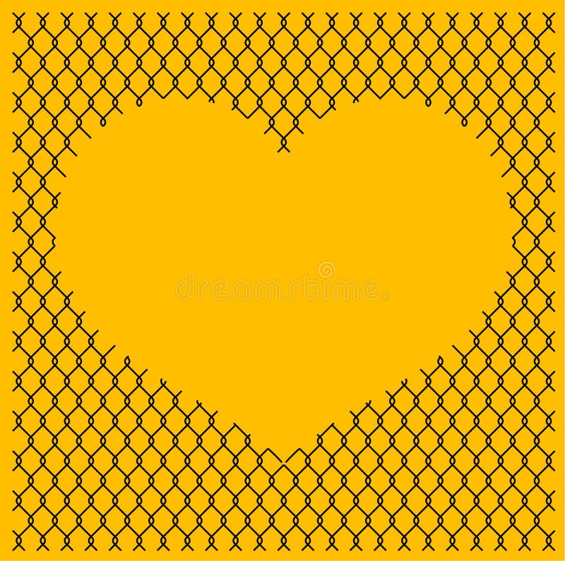 Chain link fence with heart