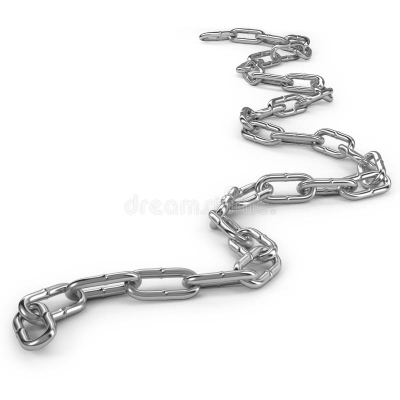 Red Chain Links Linked Together in Unity Stock Illustration
