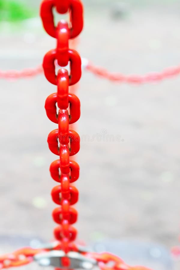 The chain is metallic, painted red. stock photography The chain is metallic, painted red. stock photography