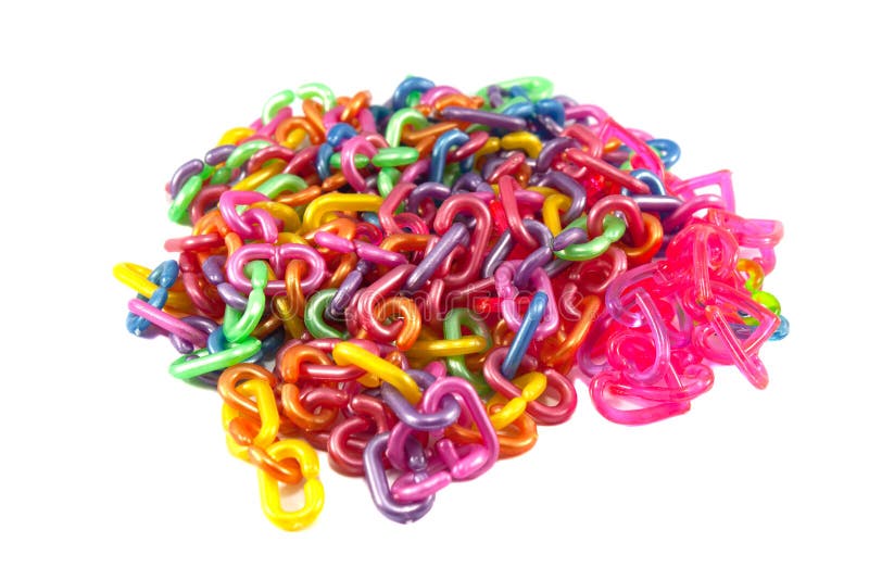 Plastic chain toy. stock image. Image of background, colorful 30159629