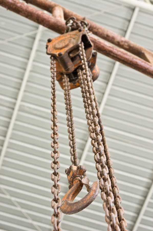 Chain pulley stock photo. Image of rusty, hang, object 49483596