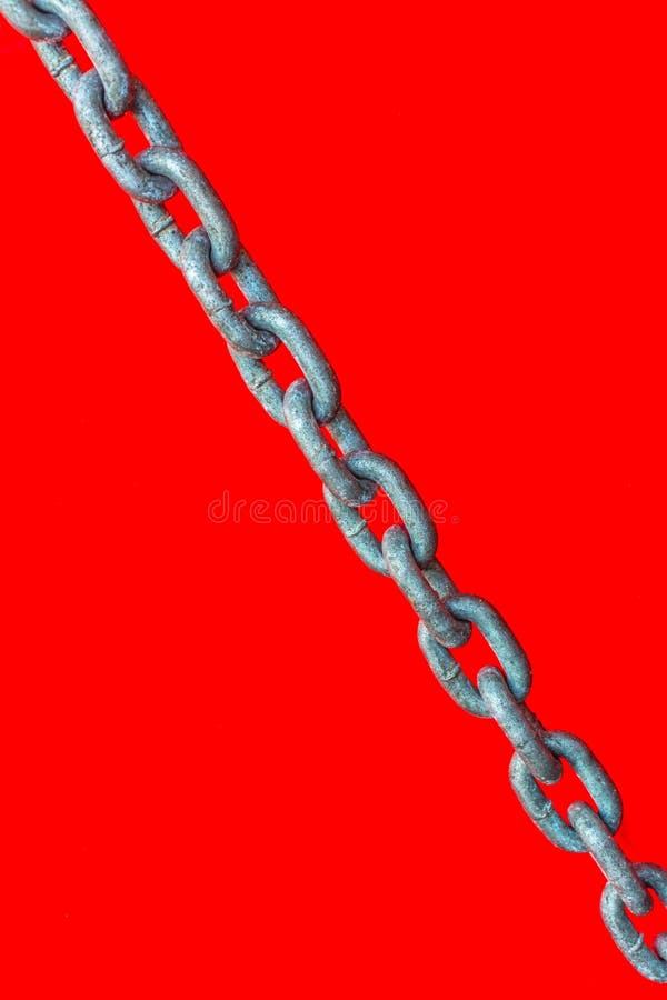 Chain on red background stock image. Image of industry 58920783