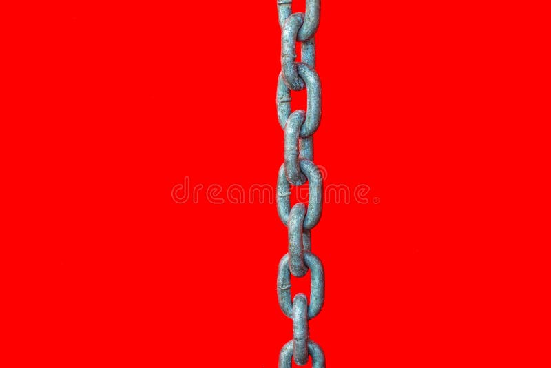 Chain on red background stock photo. Image of iron, metal 58923436