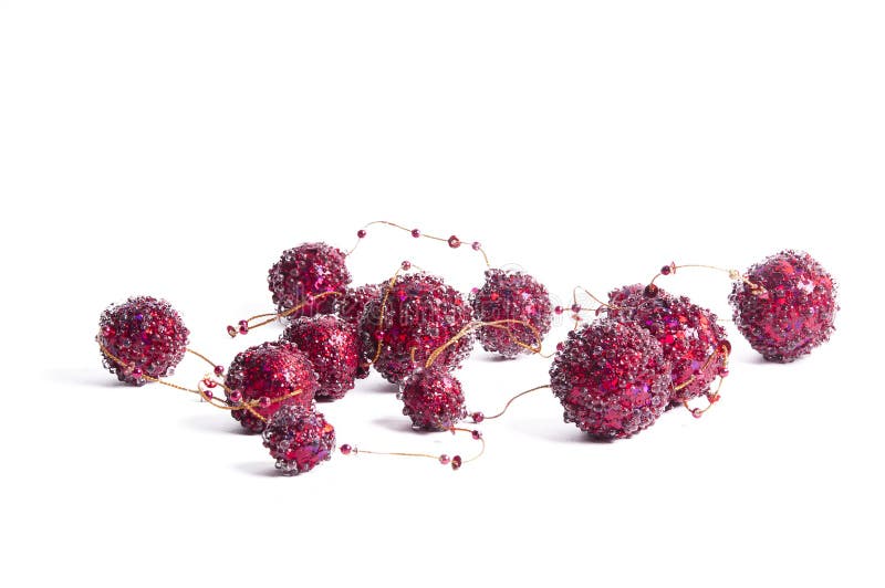 Chain of Red Decorative Balls Stock Photo Image of colors, single