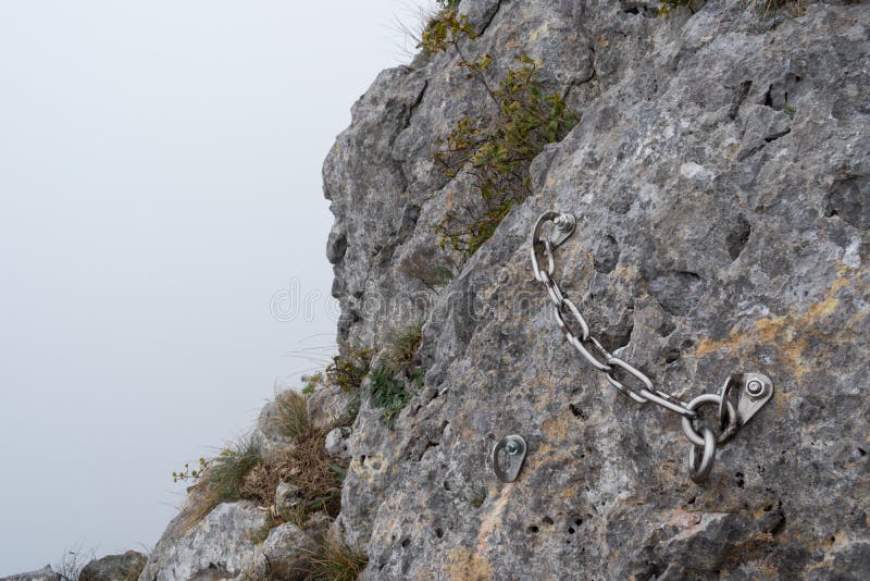 Chain Ring Anchor for Mountain Climbing Stock Photo Image of