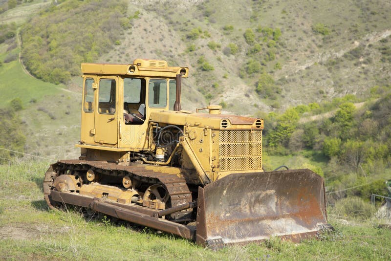 Chain tractor in nature stock image. Image of transportation 187935549