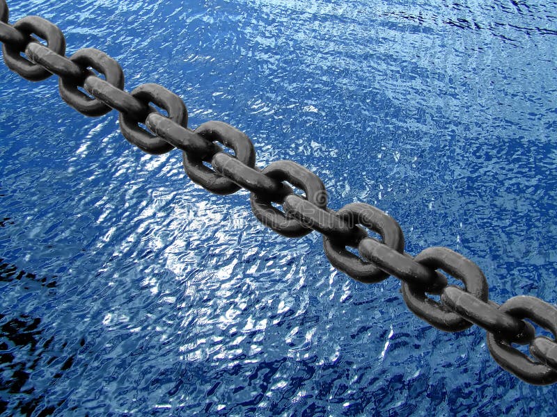 Chain on water stock image. Image of blue, river, chain 861009